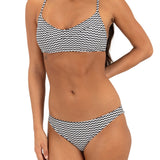 Hurley Max Poptic Stripe Moderate Bottom in Black, front view