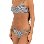 Hurley Max Poptic Stripe Moderate Bottom in Black, side view
