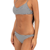 Hurley Max Poptic Stripe Moderate Bottom in Black, side view