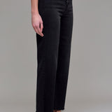 Hidden Jeans Tracey High Waist Wide Straight Jean - Black - detail