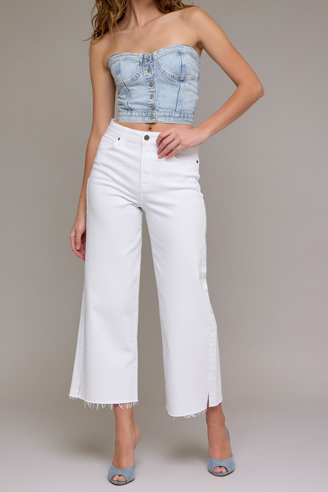 Nori Clean Cropped Wide Leg Jeans - MTT Collective