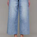 Nori Light Wash Cropped Wide Leg Jeans