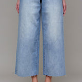 Nori Light Wash Cropped Wide Leg Jeans