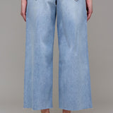 Nori Light Wash Cropped Wide Leg Jeans
