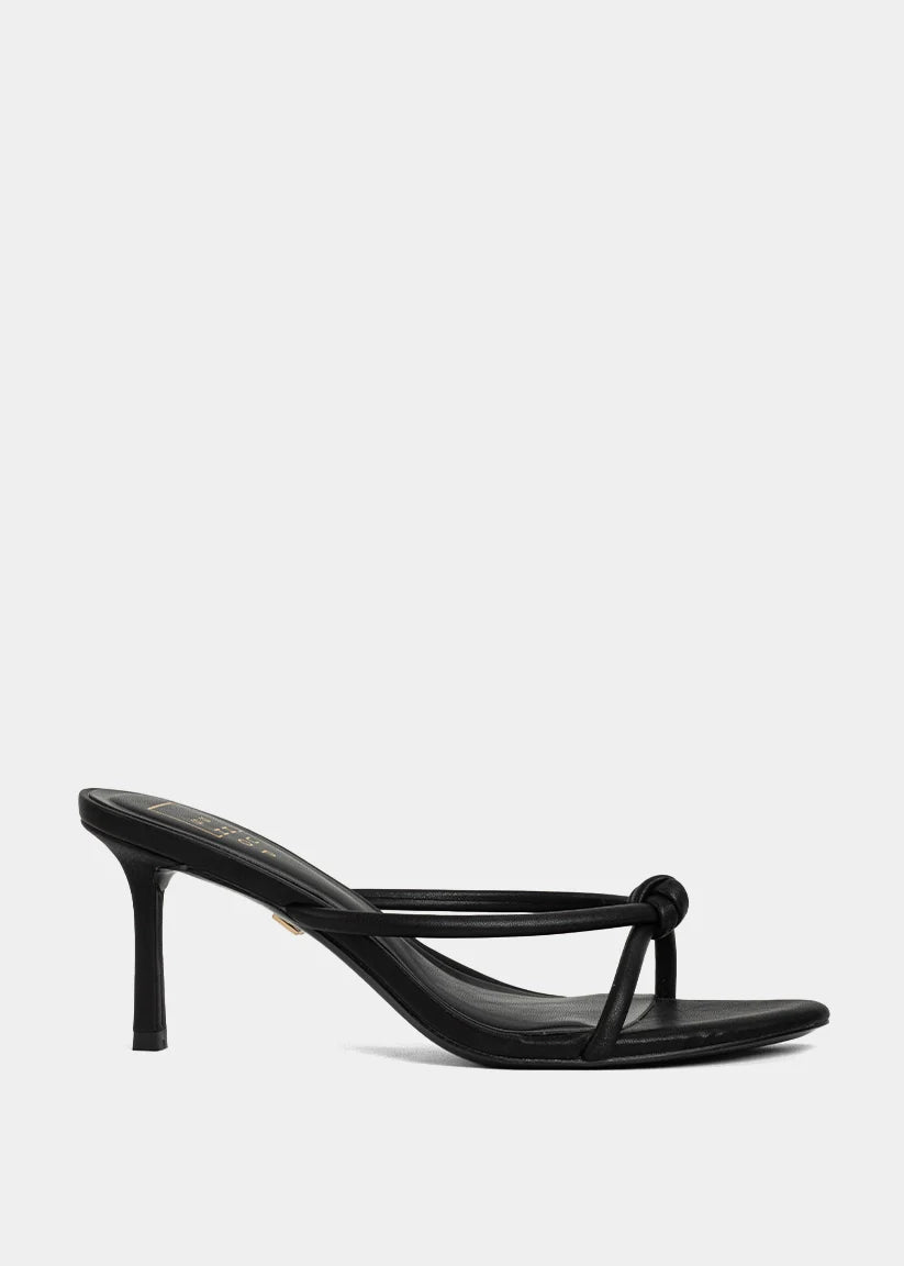 Shu Shop Heidi black knotted strap heeled sandal