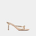 Heidi knotted strap heeled sandal in gold, side view