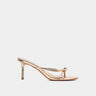 Heidi knotted strap heeled sandal in gold, side view