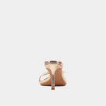 Heidi knotted strap heeled sandal in gold, back view