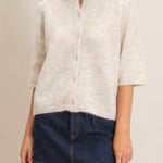 Button-Up Cardigan in Oatmeal