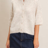 Button-Up Cardigan in Oatmeal