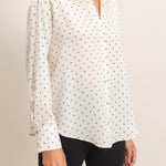 Button-Up Polka Dot Shirt in Cream