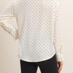Button-Up Polka Dot Shirt in Cream