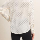 Button-Up Polka Dot Shirt in Cream