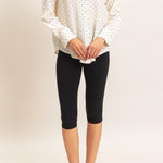 Button-Up Polka Dot Shirt in Cream