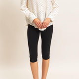 Button-Up Polka Dot Shirt in Cream