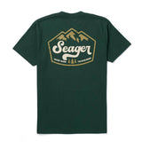 Seager High Country Tee in Forest Green, mountain back graphic