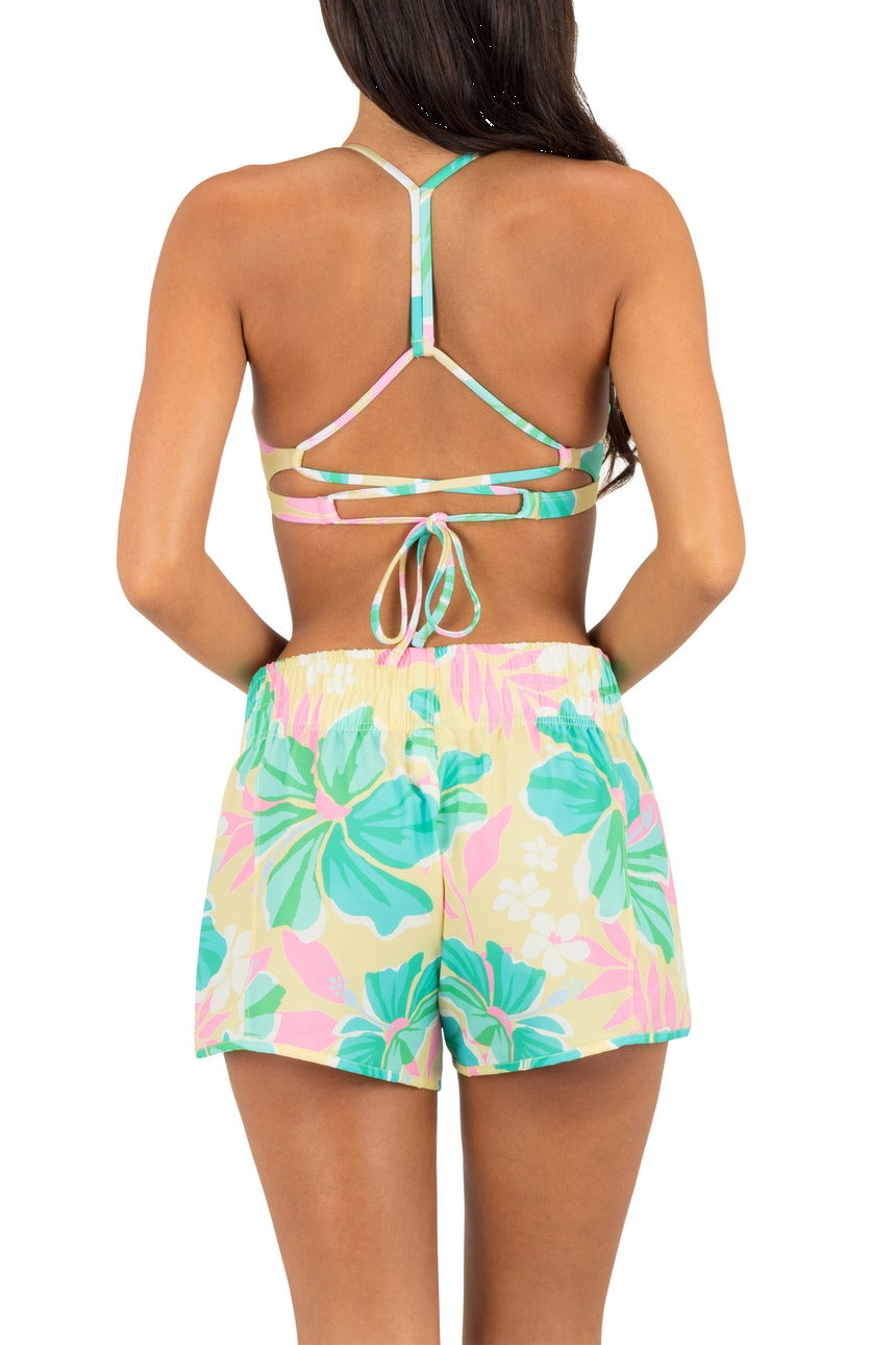 Hurley Aloha Aquas 2.5 inch Boardshort in Floral Chamomile, back view