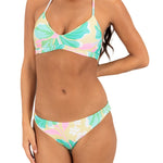 Hurley Aloha Adjustable Bikini Top in Floral Chamomile, front view