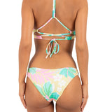 Hurley Aloha Adjustable Bikini Top in Floral Chamomile, back view