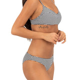 Hurley Max Poptic Stripe Bralette in Black, detail view
