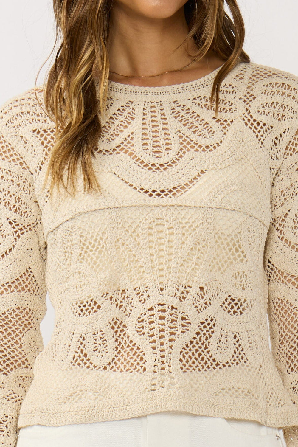 Lani Crochet Top in Natural - MTT Collective