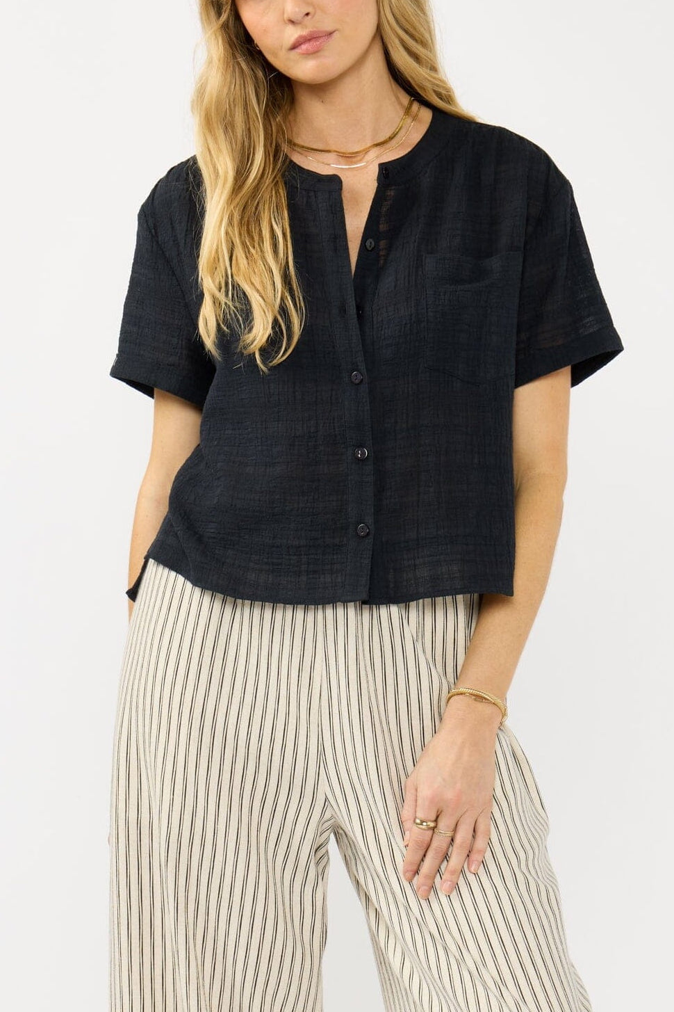 High-Low Patch Pocket Camp Shirt