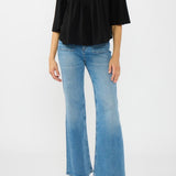 Lovestitch Elaine Embroidered Top in Black/Dusty Rose, styled look