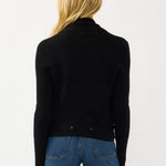 Willa Tie Front Sweater in Black - back - MTT Collective