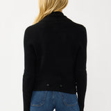 Willa Tie Front Sweater in Black - back - MTT Collective