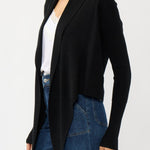Willa Tie Front Sweater in Black - side - MTT Collective