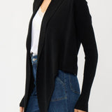 Willa Tie Front Sweater in Black - side - MTT Collective