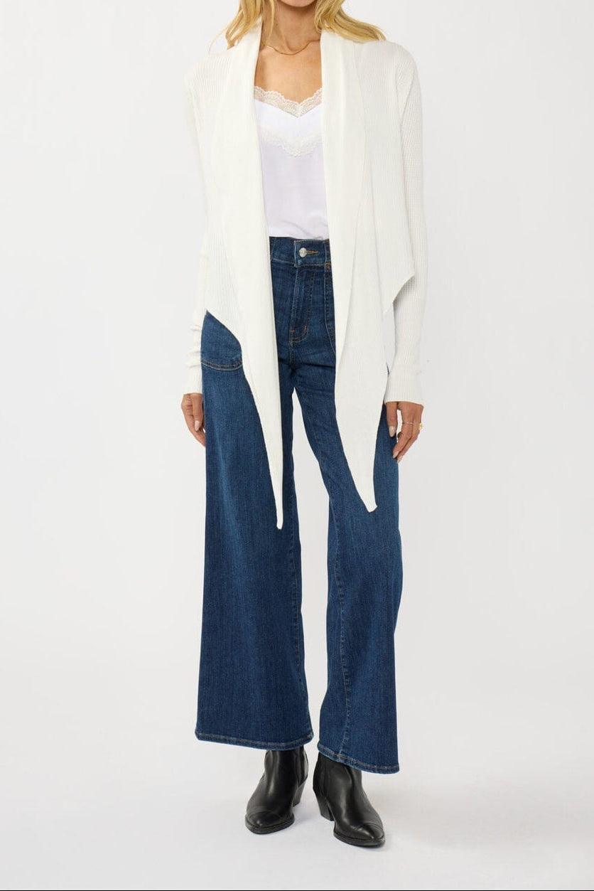 Willa Tie Front Sweater in Winter White - MTT Collective