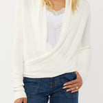 Willa Tie Front Sweater in Winter White - MTT Collective
