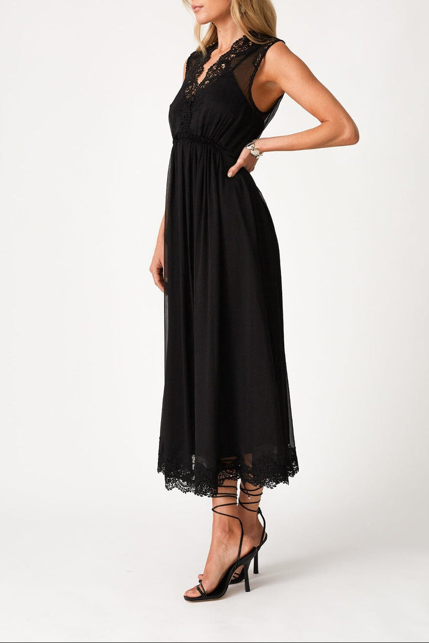 Raven Lace Midi Dress in Black - MTT Collective