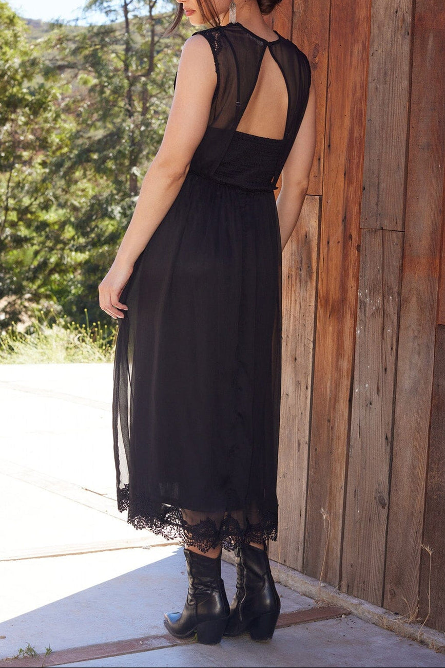 Raven Lace Midi Dress in Black - MTT Collective
