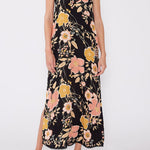 Emme Floral Slip Dress in Black/Dusty Coral - MTT Collective