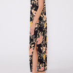 Emme Floral Slip Dress in Black/Dusty Coral - MTT Collective