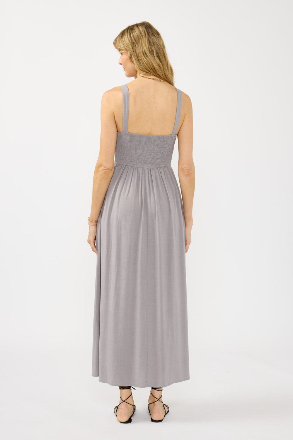 More Than Enough Maxi Dress in Dove Grey - back - MTT Collective