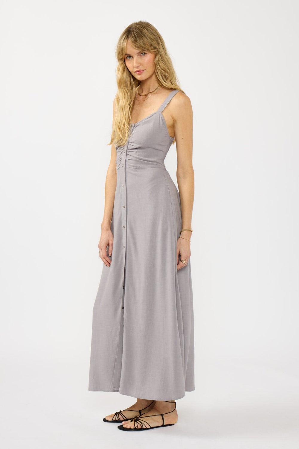 More Than Enough Maxi Dress in Dove Grey - side - MTT Collective