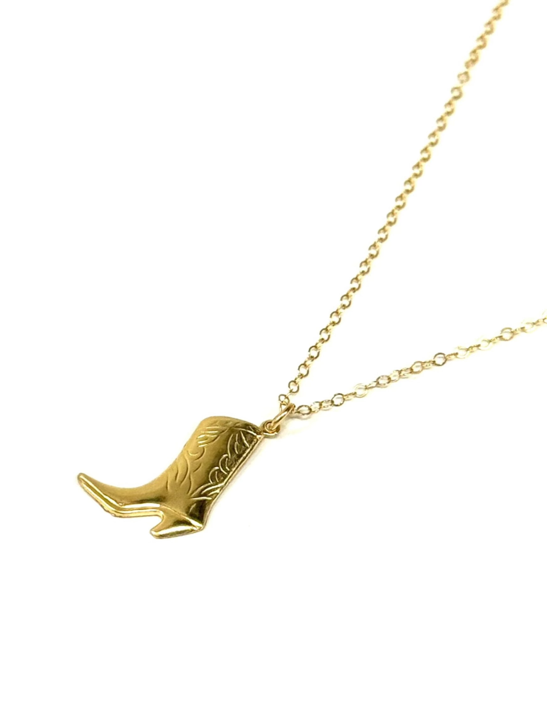Jessie Cowboy Boot Necklace | Gold - MTT Collective