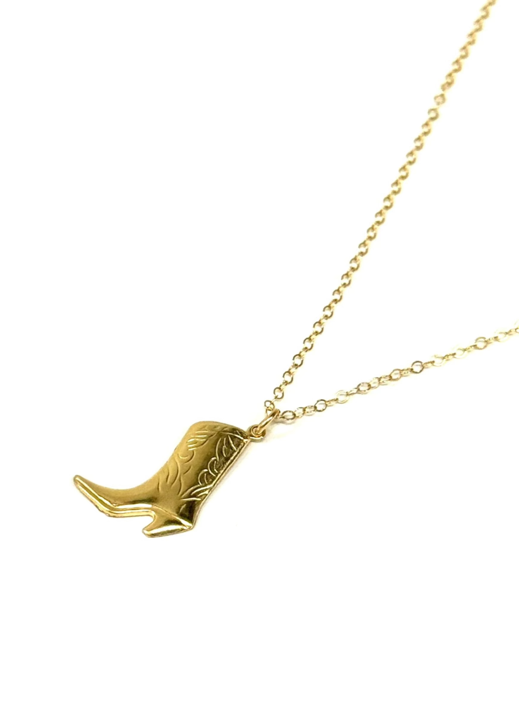 Jessie Cowboy Boot Necklace | Gold - MTT Collective