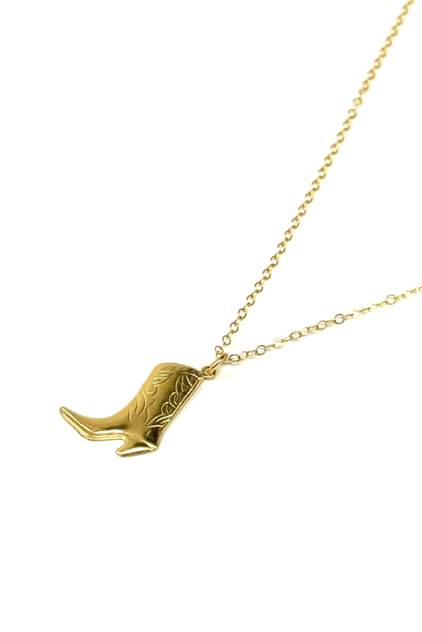 Jessie Cowboy Boot Necklace | Gold - MTT Collective