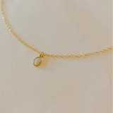 Lucille Oval Lab Opal Necklace | Gold