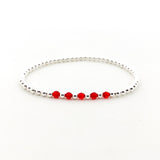 Gracie Beaded Birthstone Accented Bracelet | 3mm - MTT Collective