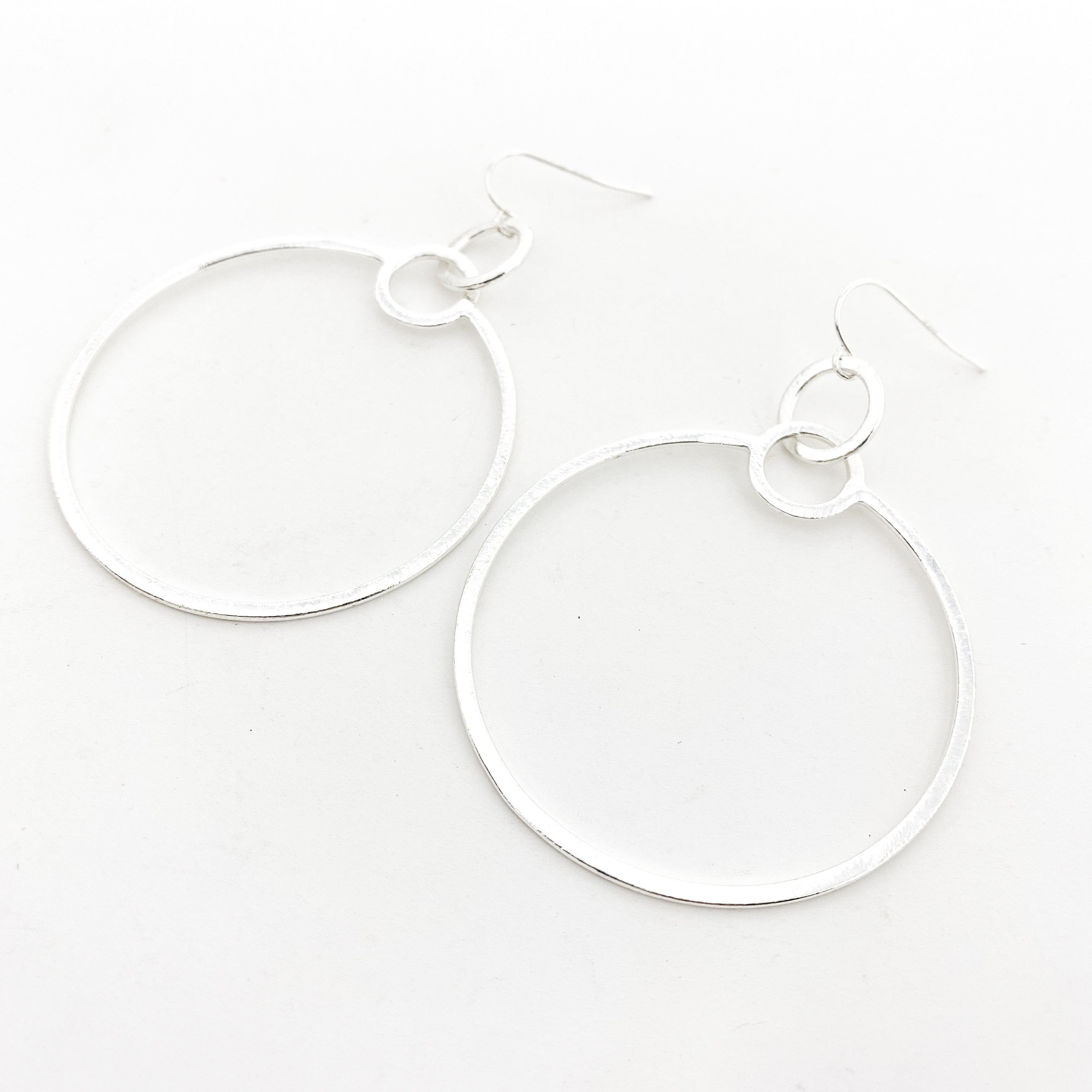 Zoe Brushed Hanging Hoop Earrings - MTT Collective