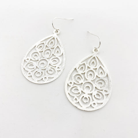 Diana Floral Drop Brushed Earrings | Gold - MTT Collective