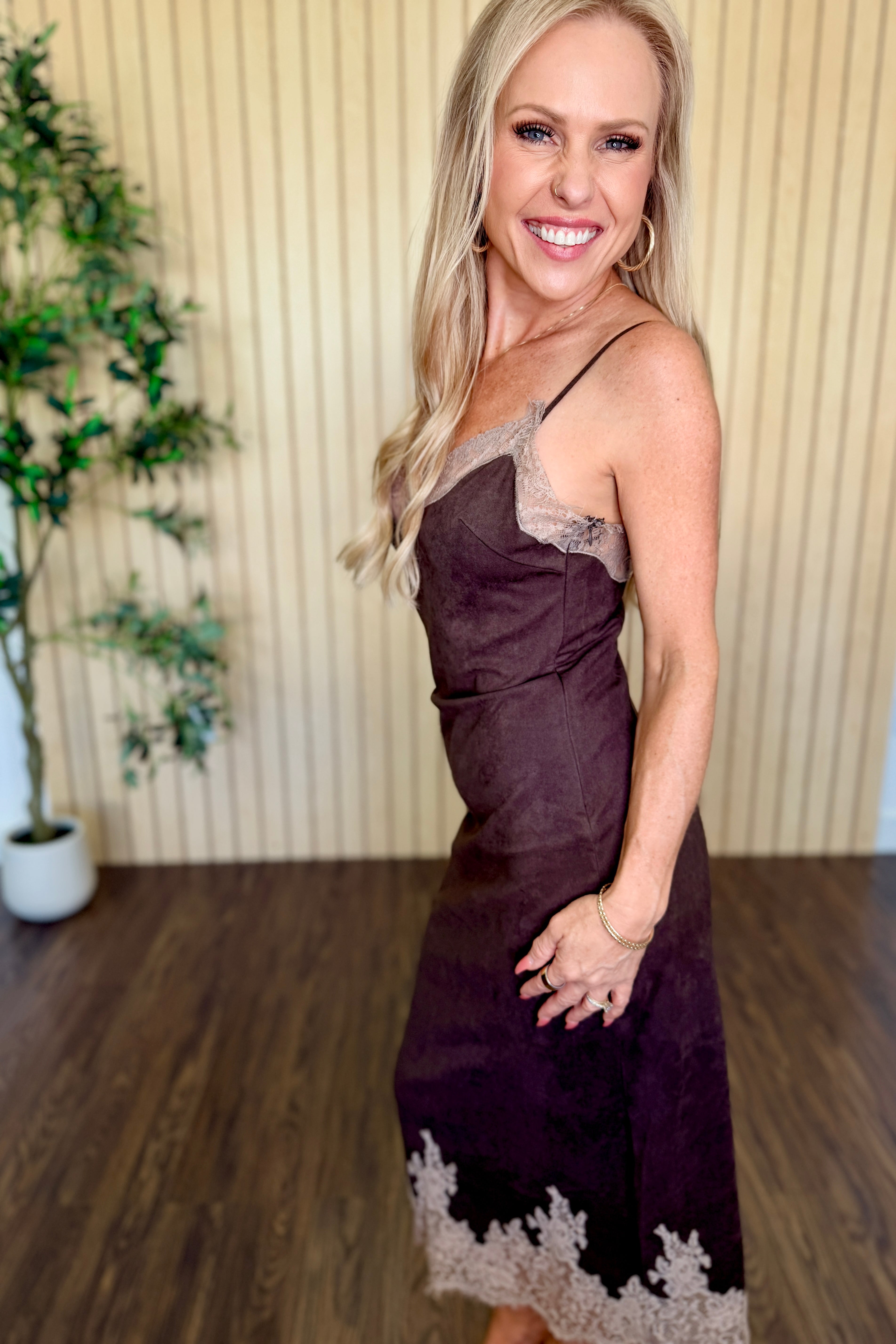Aspen Faux Suede Midi Dress