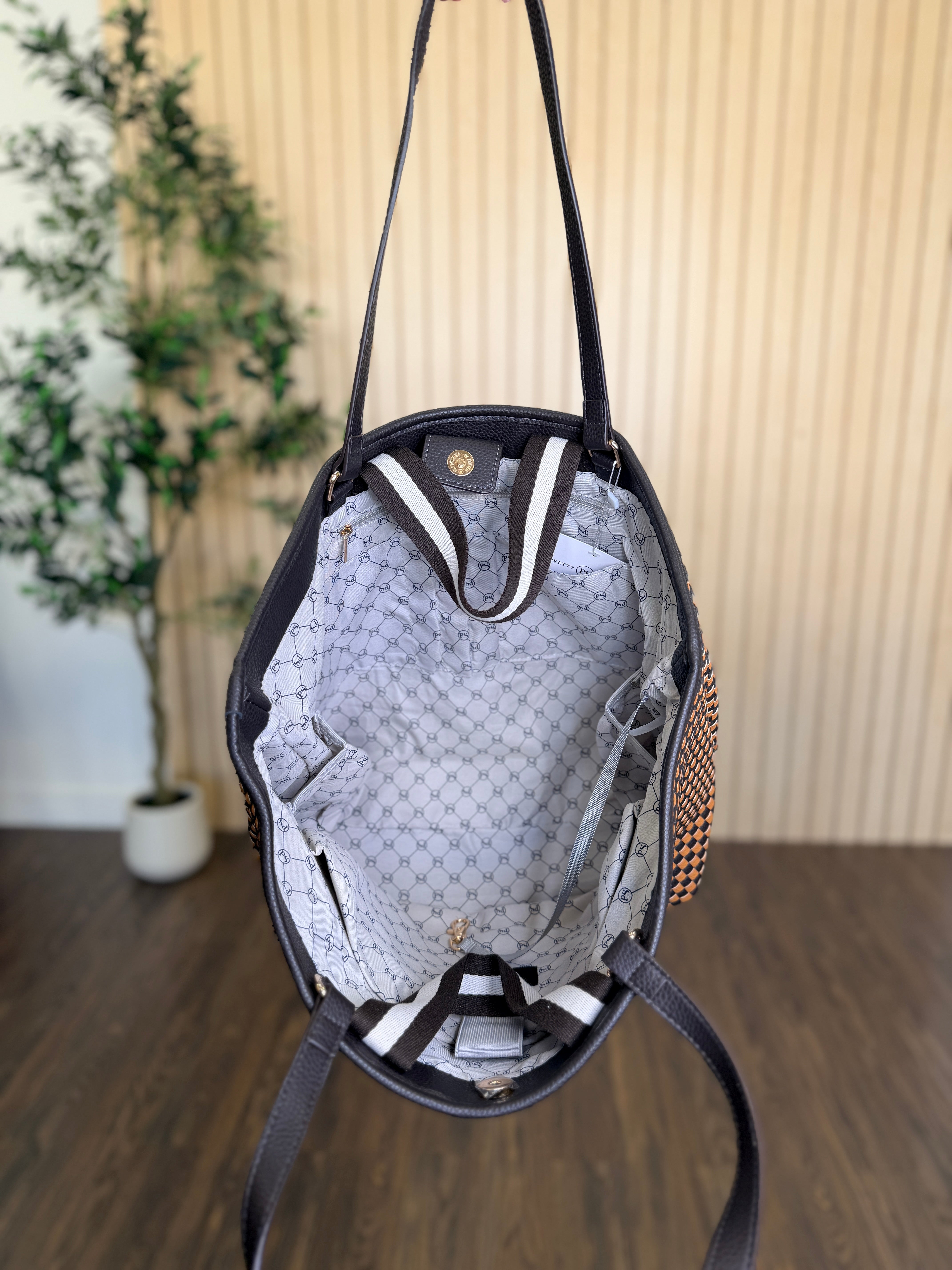 Woven Tiffany Organizer Tote Bag