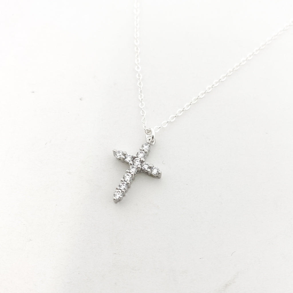 RHINESTONE RUGGED CROSS NECKLACE | 14K GOLD-FILLED - MTT Collective