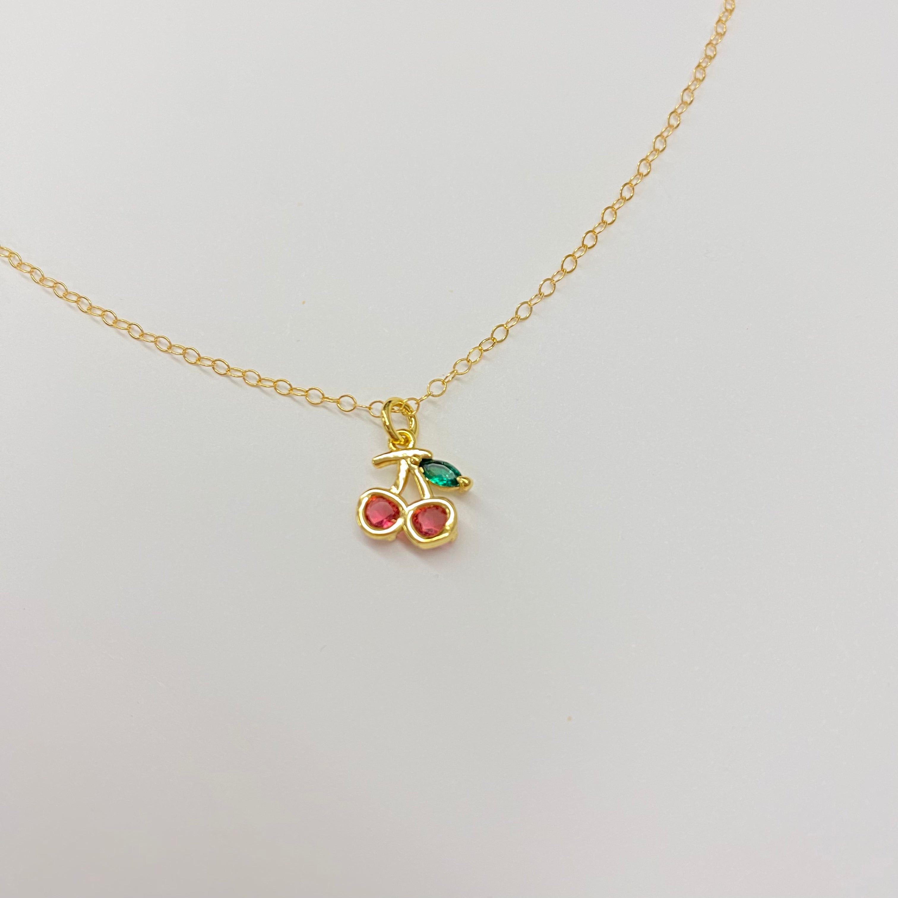 Julia Dainty Cherry Necklace | Gold - MTT Collective